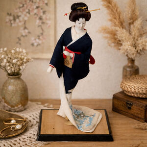 Vintage Japanese Geisha Doll Glass Eyes 16"